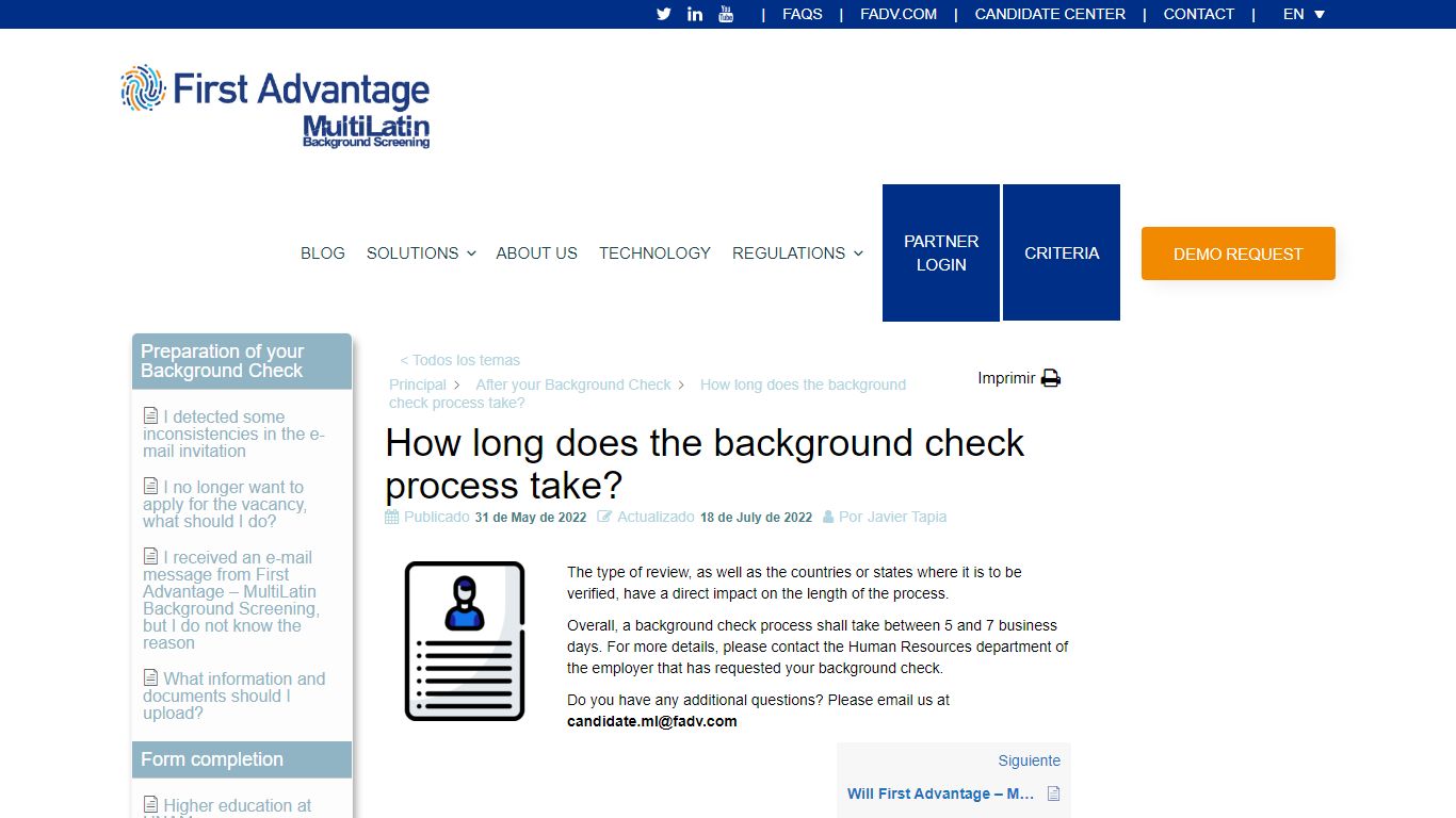 How long does the background check process take? - First Advantage ...